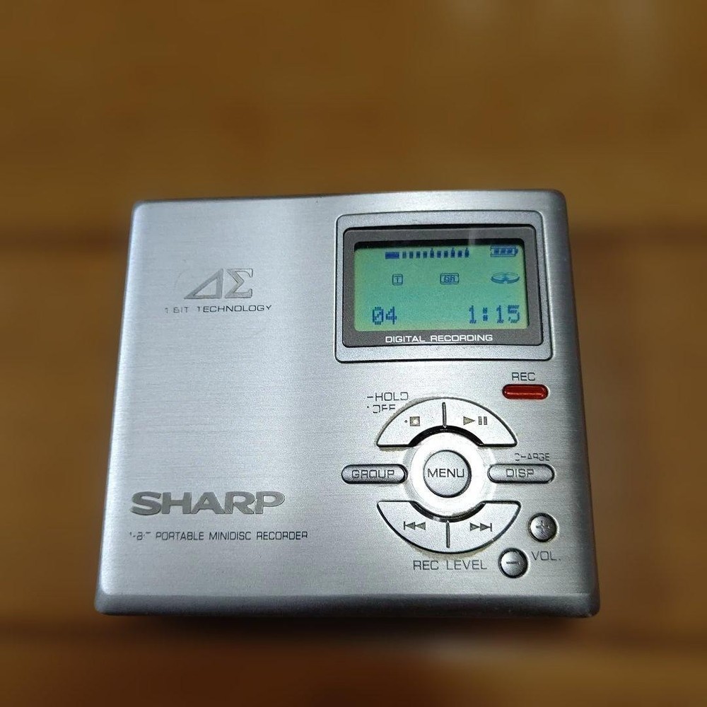 SHARP MD-DR7-S 1-Bit Portable MD Recorder Working Tested Battery Cover Broken