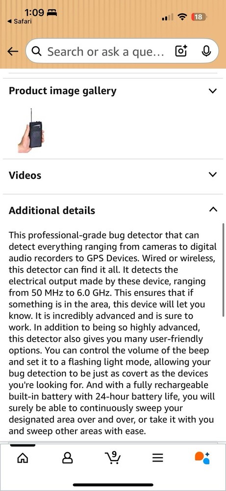 Anti-Spy RF Signal Bug Detector