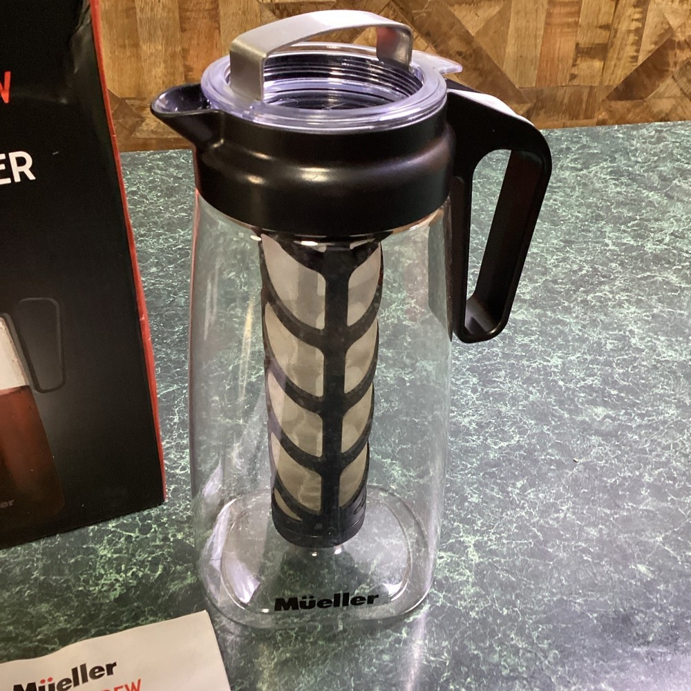 New Mueller Cold Brew Portable 2 Quart Plastic Smooth Brew Pitcher CB-375 Coffee