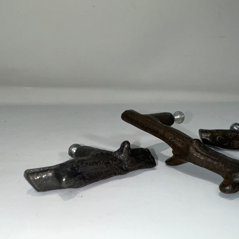 Vintage 3 Twig Cabinet Pulls aged bronze