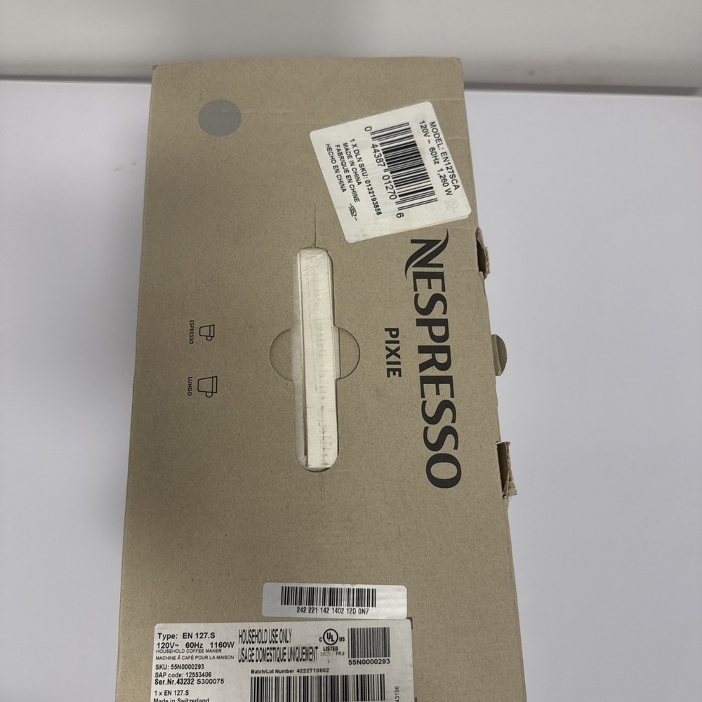 Nespresso Pixie Espresso Capsule Cofee Machine By Delonghi Black Silver