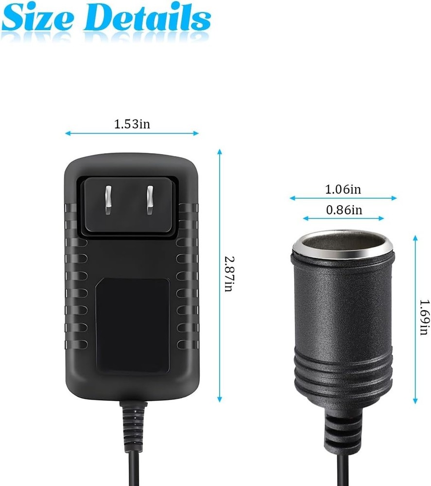 Compact 12V 2A AC/DC Adapter - Safe Conversion for Car Electronics & Appliances