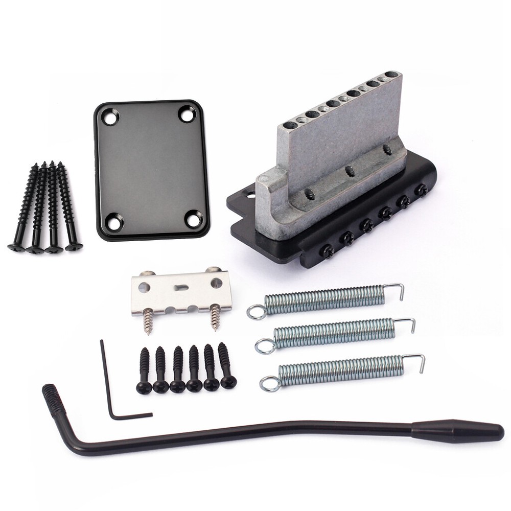 Black Tremolo Bridge 6 String Single Locking System for Squier Stratocaster ST