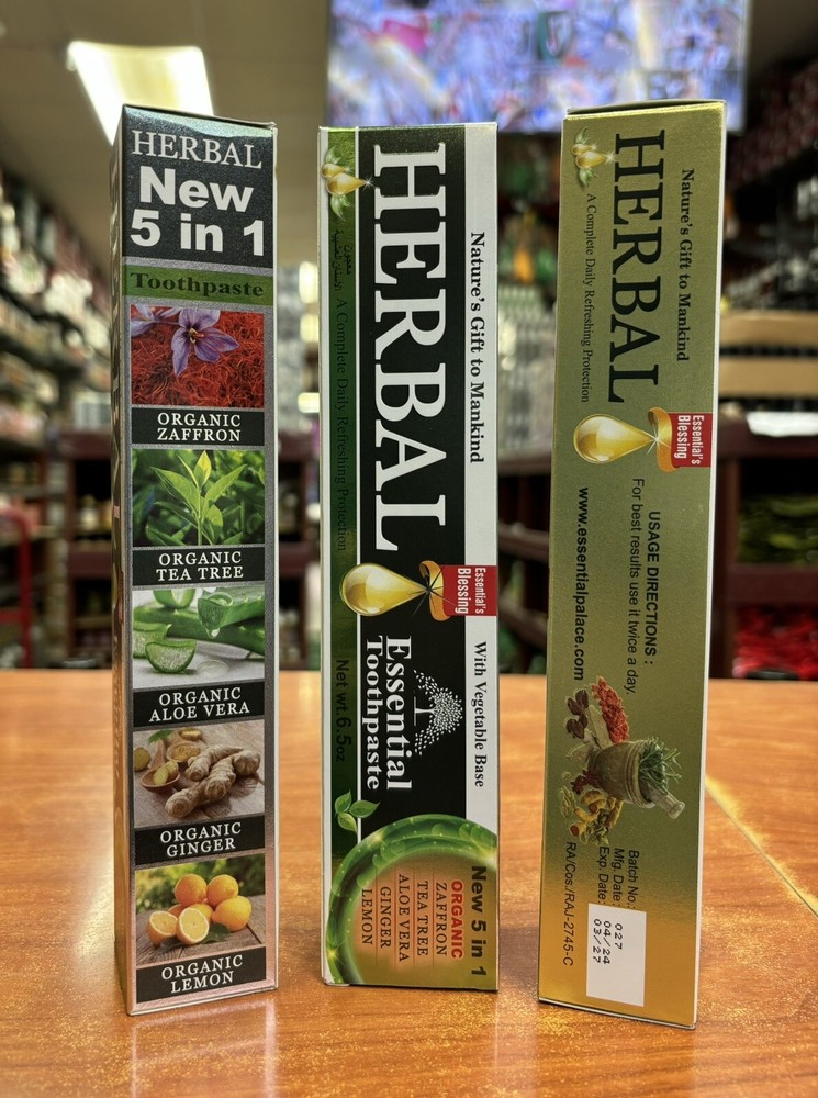 Toothpaste - Herbal Toothpaste 6 Pcs Pack - 6.5oz each By Essential Palace