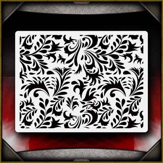 Floral Pattern Airbrush Stencil Template Paint Airsick