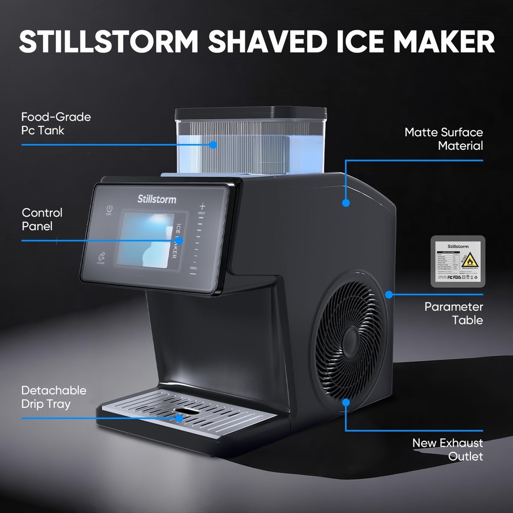 Shaved Ice Machine Snow Cone Maker No Ice Needed，Snowflake Machine with Rapid...