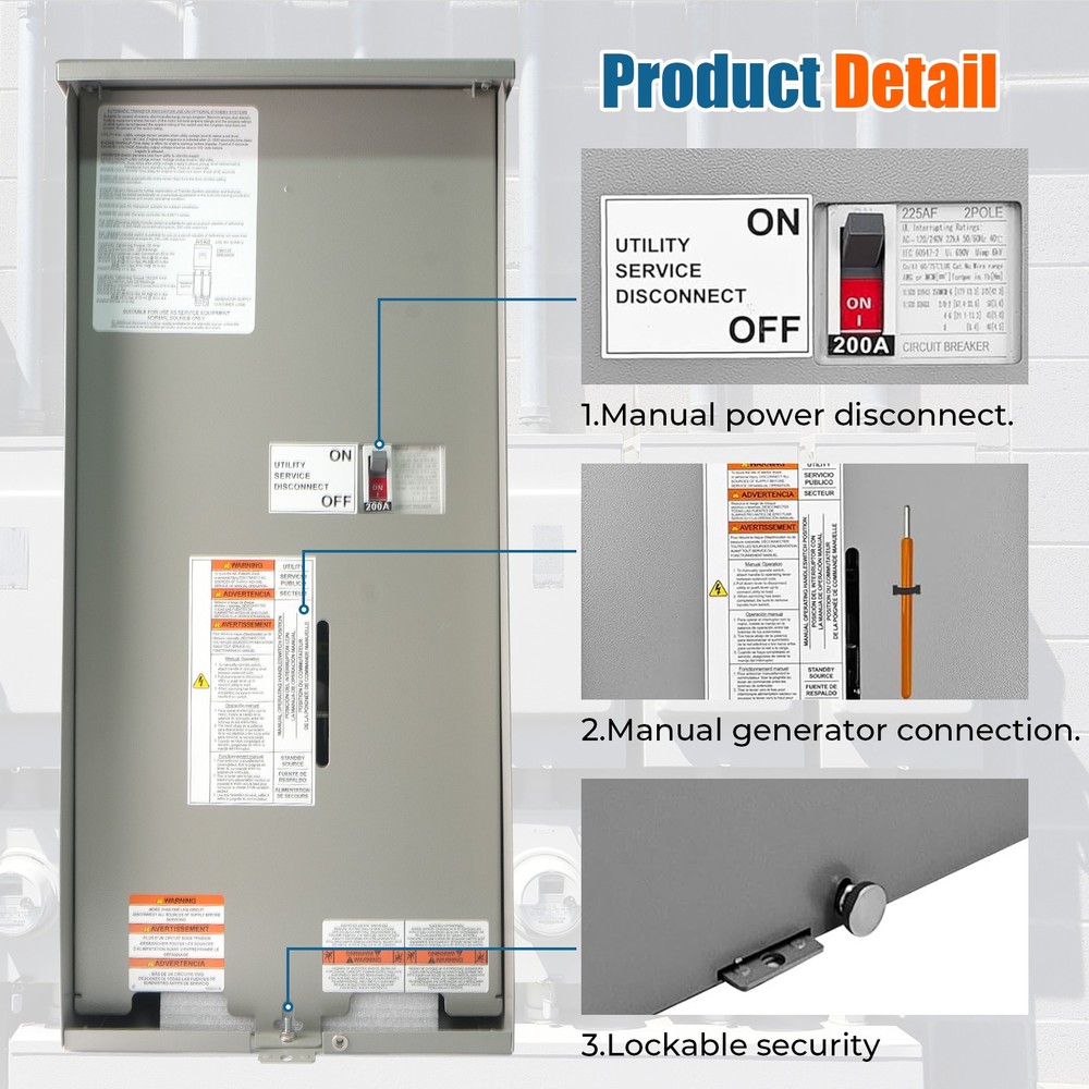 For Generac RXSW200A3 200A Automatic Transfer Switch w/ Power Mgmt