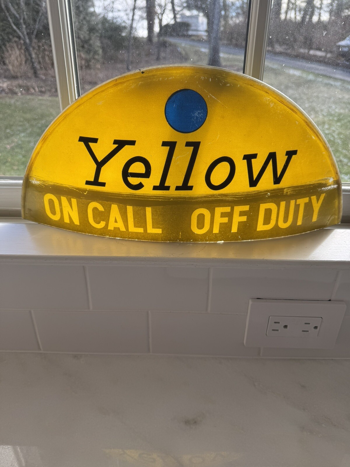 Taxi Cab  Roof Light Sign original Rounded Light Up  OLD !