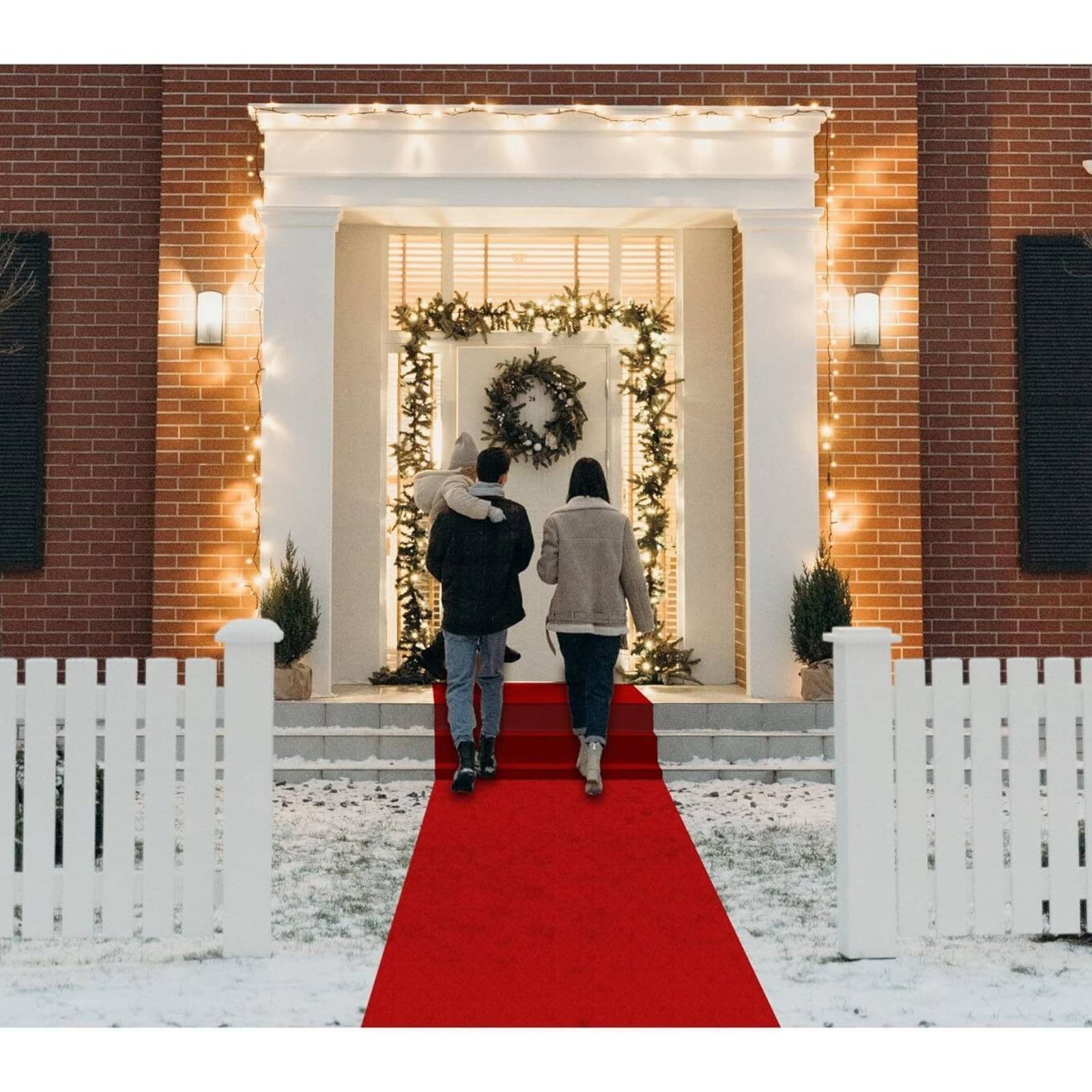 Red/White Wedding Carpet Non-Woven Polyester Wedding Aisle Runner for Ceremony