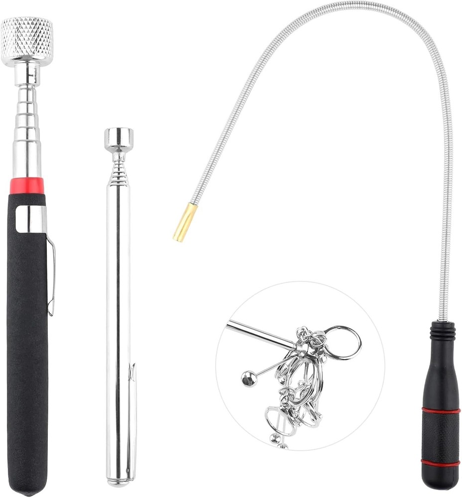 3 Pack Telescoping Magnet Pick up Tool Set，Extendable Magnetic Pick Up Tools a