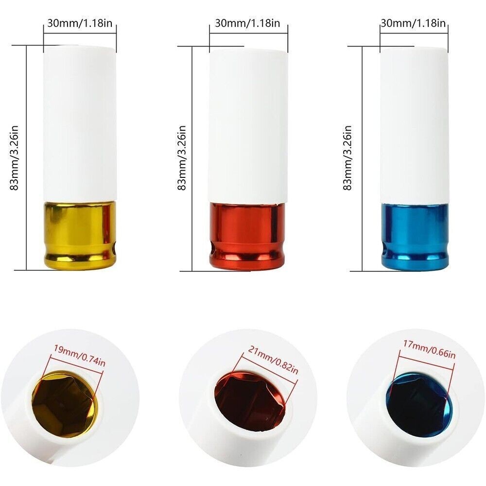 1/2" Drive Wheel Protector Impact Socket, Thin Wall Deep Impact Socket Set