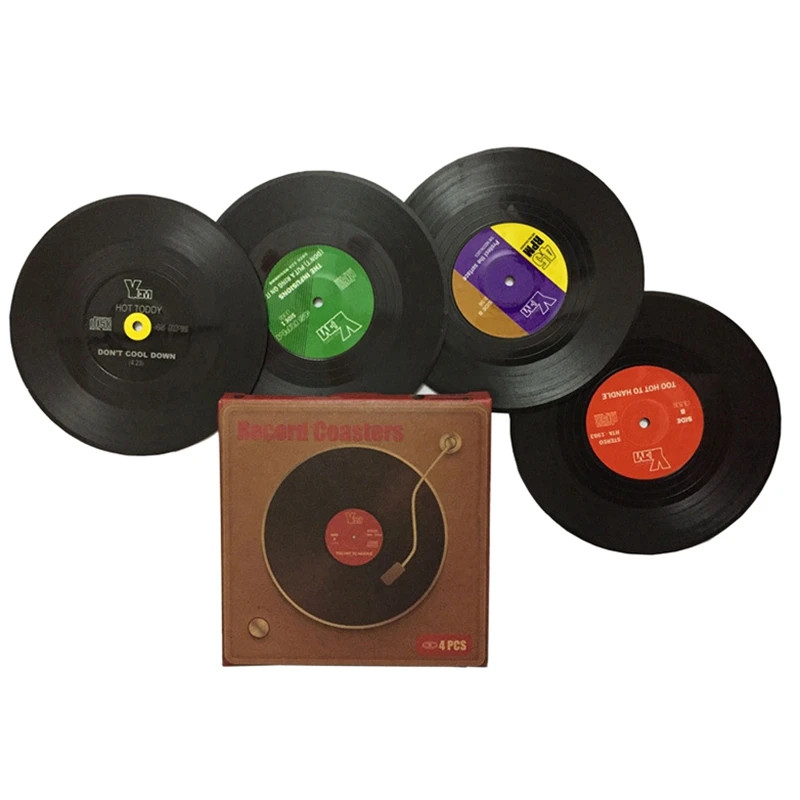 Retro CD Coaster Tea Coaster Coffee Table Placemat Kitchen Supplies CD Coasters