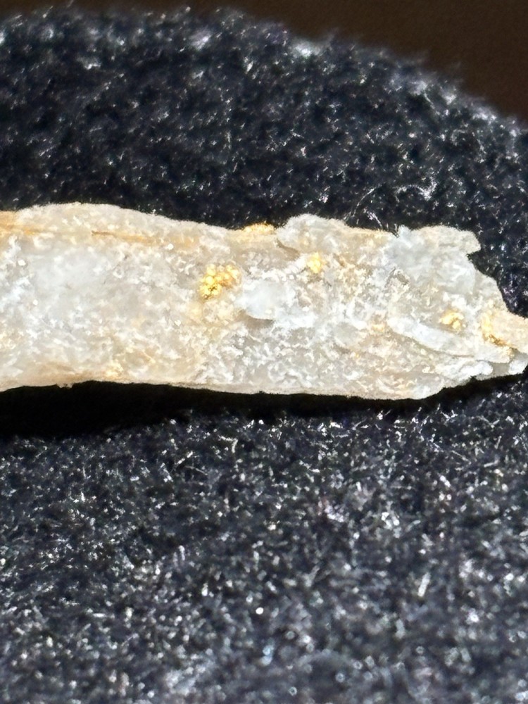 Nice Gold On Quartz Specimen .4 Grams