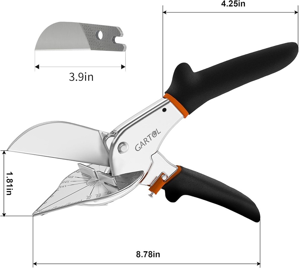 Miter Shears Steel Blades Adjustable Angles Light Materials DIY Trim Cutter