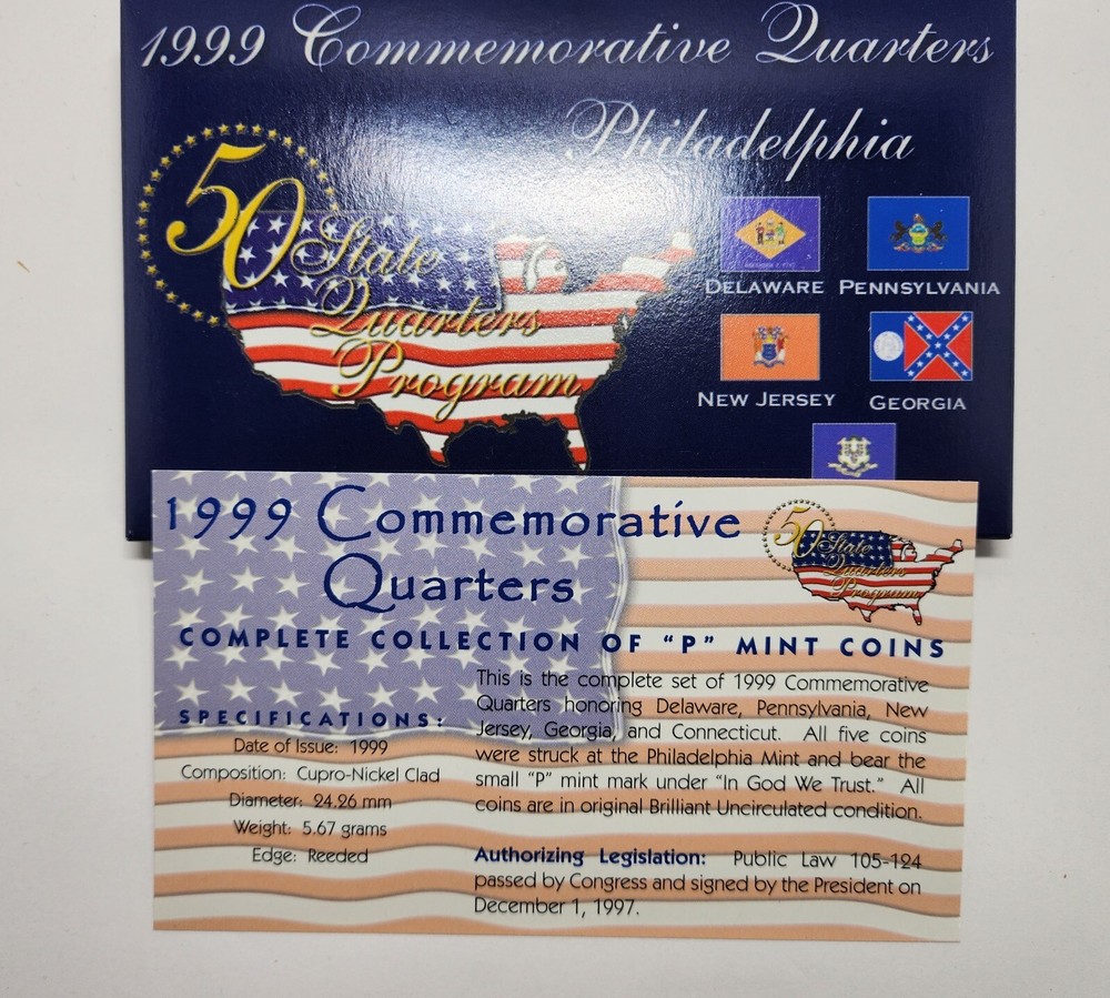 1999 state quarter set Philadelphia Only