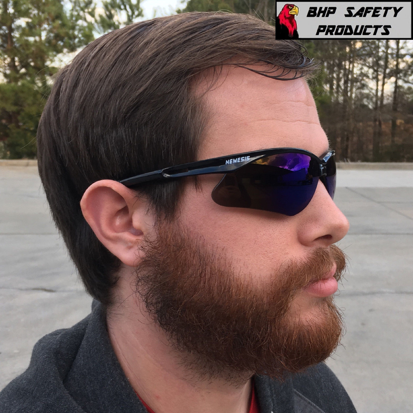 3 PAIR KLEENGUARD NEMESIS SAFETY GLASSES BLACK FRME BLUE MIRROR SUNGLASSES 14481