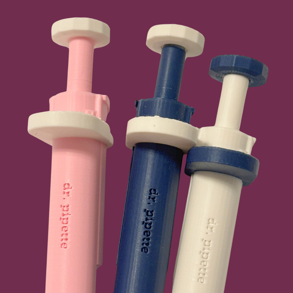 Custom Retractable Pipette-Shaped Ballpoint Pen (Cloud White)