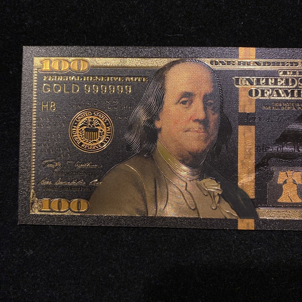$100 Benjamin Franklin Colorized Gold Foil Novelty Banknote