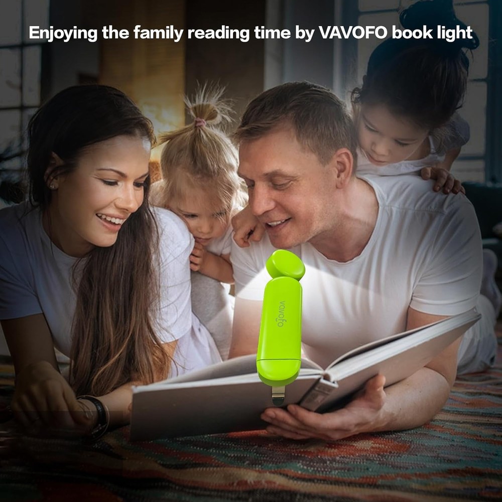 USB Rechargeable Book Light, Blue Light Blocking Clip On Bookmark Shaped Light