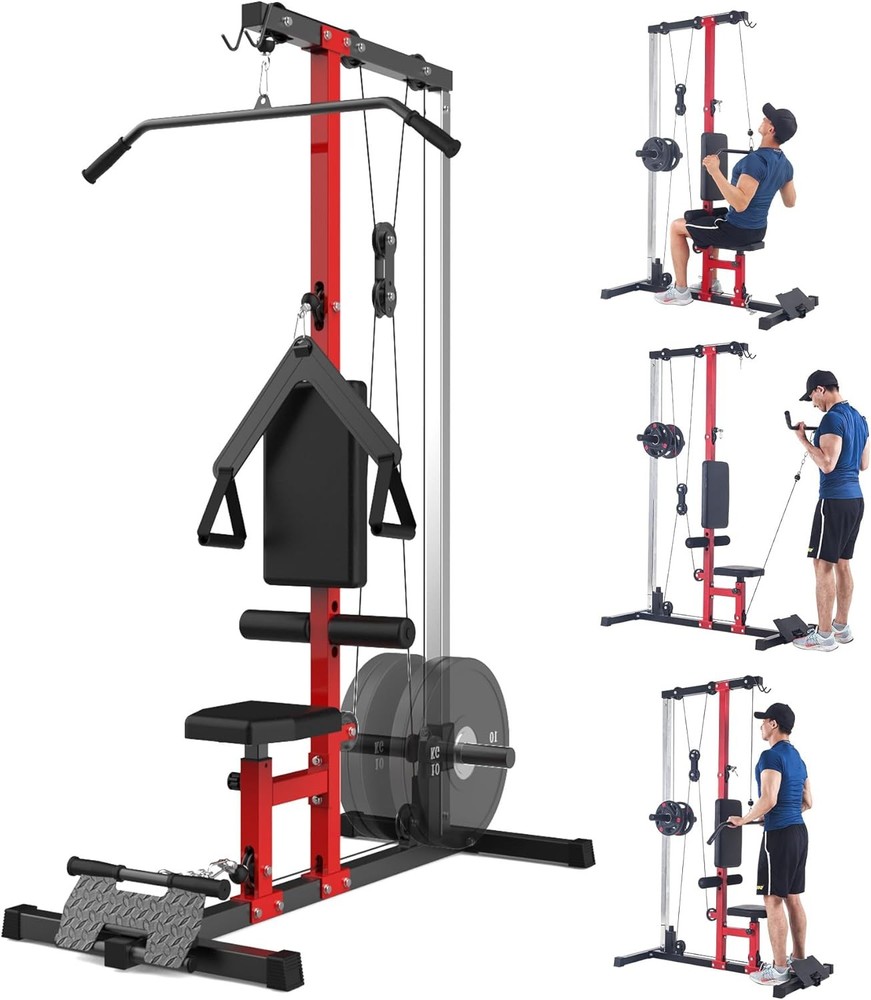 Multi-Functional LAT Pulldown Cable Machine,High & Low Pulley for Tricep Workout