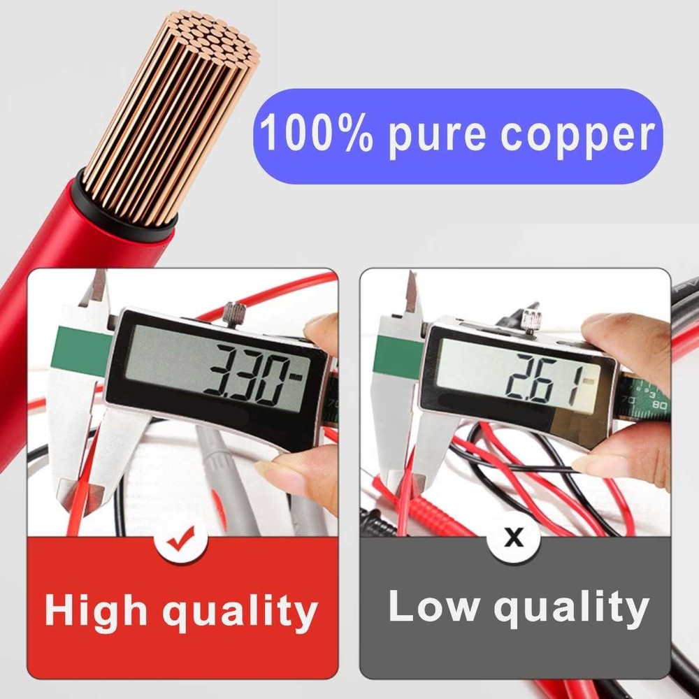 Multimeter Probe Test Leads 1000V 20A Gold-Plated Tip Precision Test Line