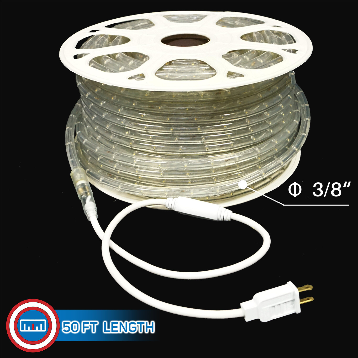 Russell Decor LED Rope lights 10-200ft Red White Blue Patriots Independence Day