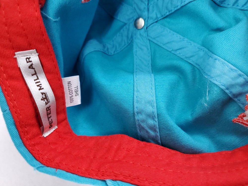 Peter Millar Hat Cap Strap back Golf Adjustable Embroidered Logo Turquoise