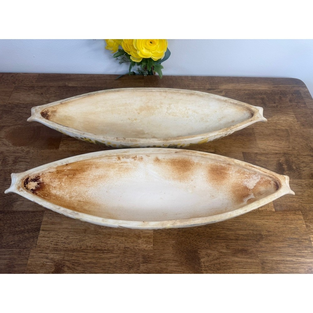 Vintage Fish Shaped Bakeware Covered Dish Ceramic Roaster Rustic Kitchen Decor