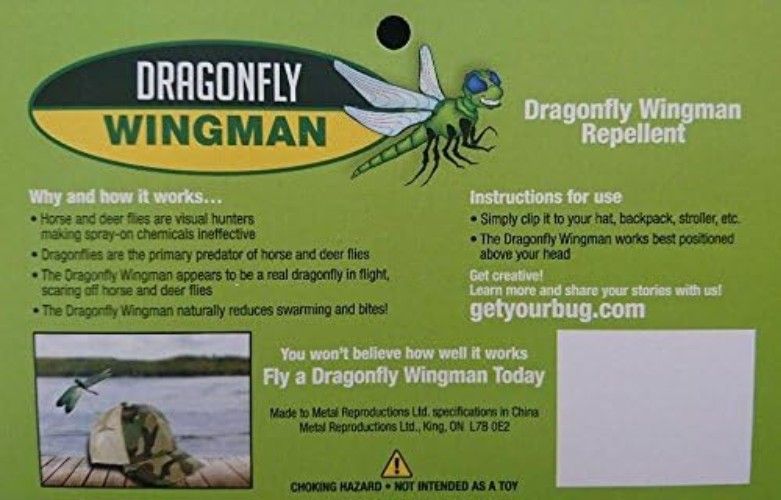Dragonfly Design Natural Fly Deterrent Clip