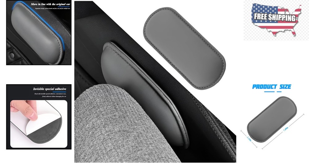 Gray Microfiber Leather Knee Pad - Ergonomic Elbow Support for All Vehicles