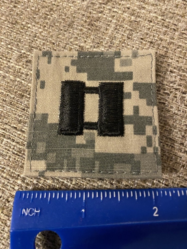 US Army Captain CPT O-3 Rank ACU Hook / Loop Pattern Military Patch INV6485