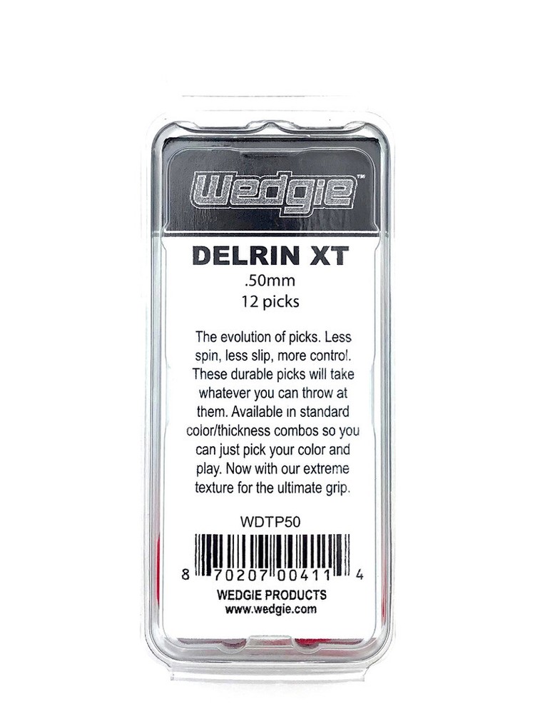 Wedgie Delrin XT Guitar Picks | Textured | .50mm | Red | 12 pcs