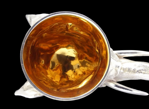 ABSOLUTELY STUNNING SOLID SILVER ELEPHANT STIRRUP CUP