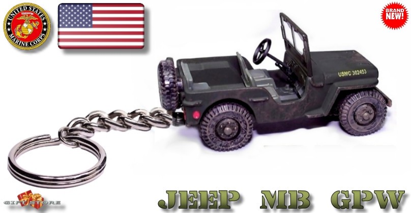 🎁 🆕 HTF KEYCHAIN ⚓ WILLYS JEEP ⚓ USMC WW2 KOREA CUSTOM Ltd Ed. 💕NICE GIFT💕🎁
