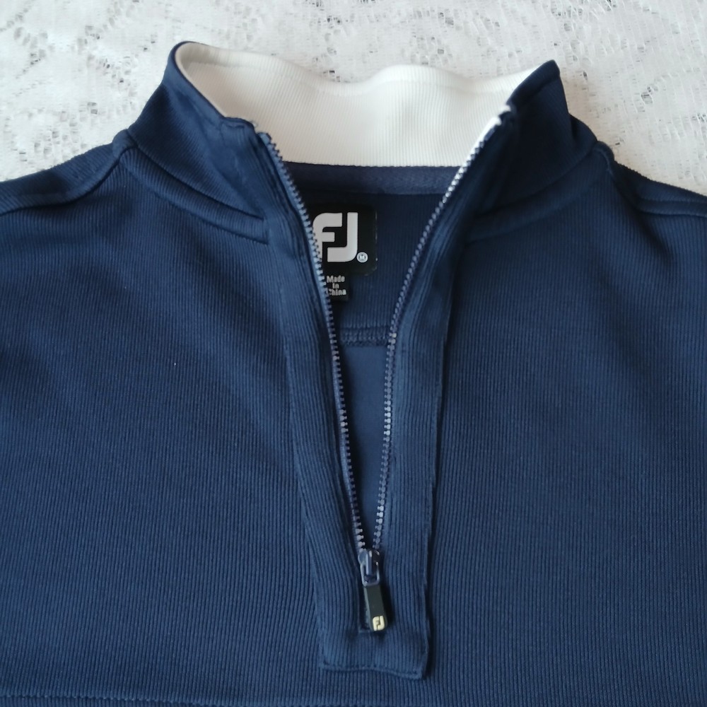 FootJoy Quarter Zip Performance Pullover Sweater Mens M Blue Stretch Golf