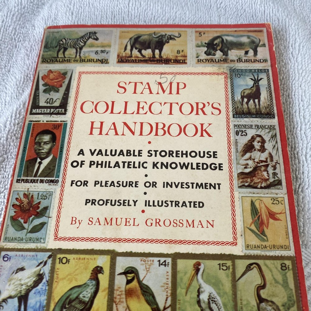 Vintage 1973 Stamp Collector's Handbook Samuel Grossman Philately Book Guide