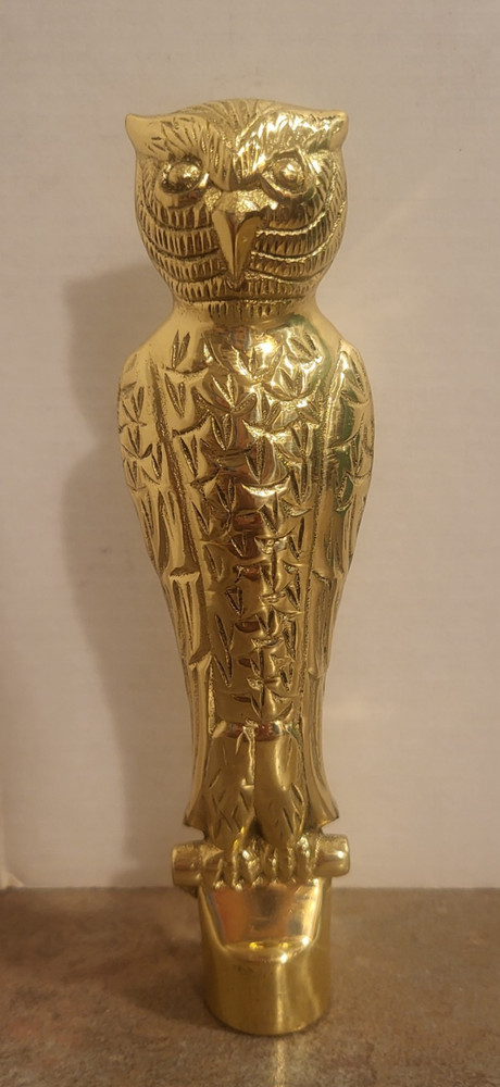 Vintage Cast Brass Owl Fireplace Tool Replacement Handle/M3