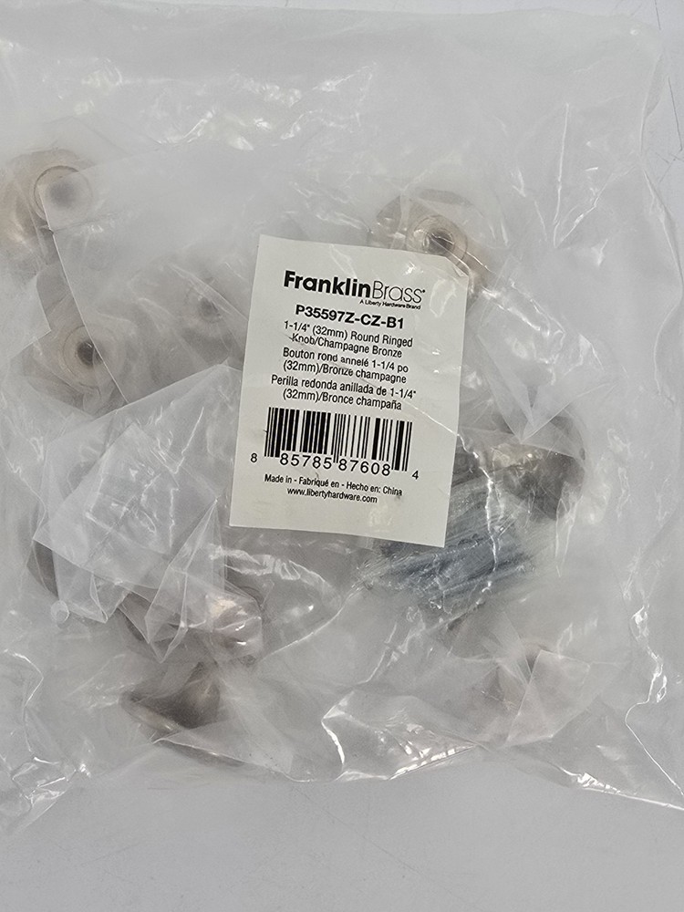 30 Pack Franklin brass round ringed cabinet knobs champagne bronze 3 x 10 NEW
