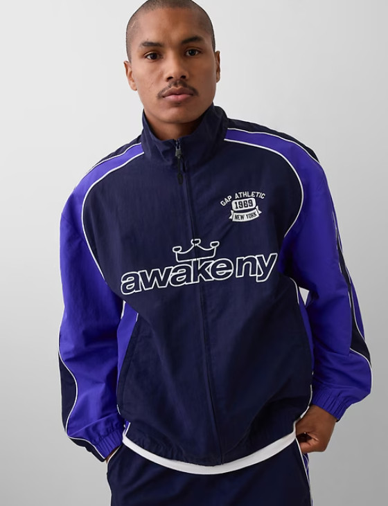 Gap × Awake NY Recycled Oversized Track Jacket flash ship 3days