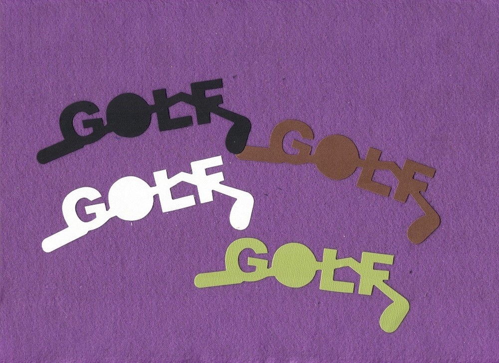 GOLF word die cuts scrapbook cards