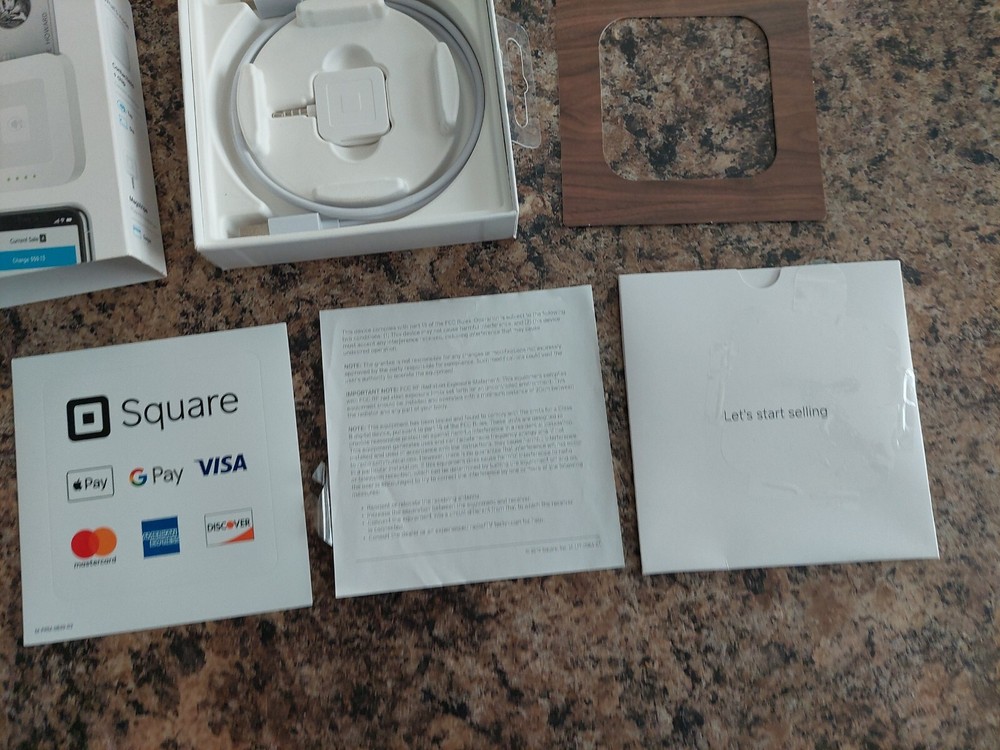 New open box Square Reader Accessories Only phone jack reader Sticker USB cable