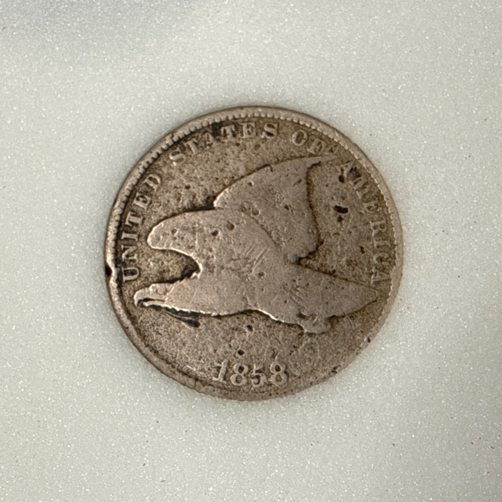 1858 United States Flying Eagle Cent Nice Coin