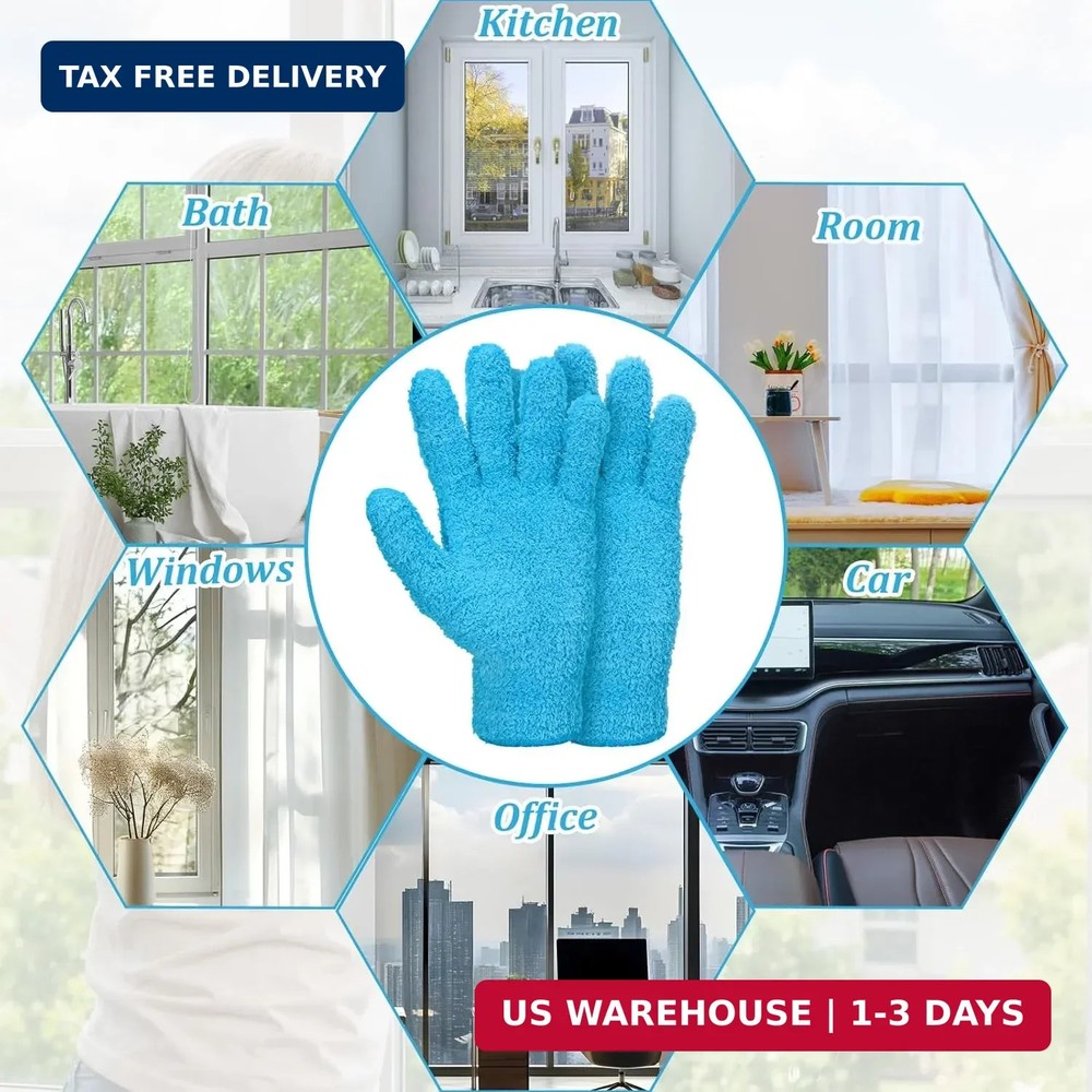 Abeillo Microfiber Gloves for Plants Dusting Cleaning, Reusable Washable Cleanin