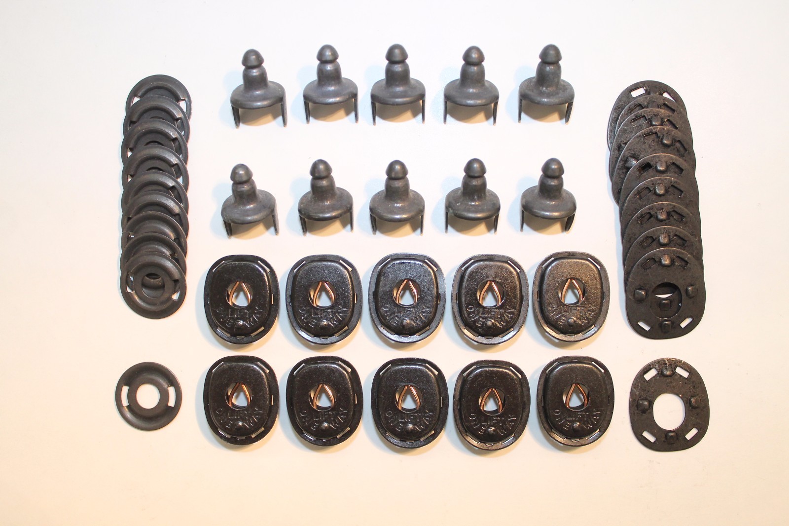 Military Lift The Dot Fasteners, Lot of 10, Black