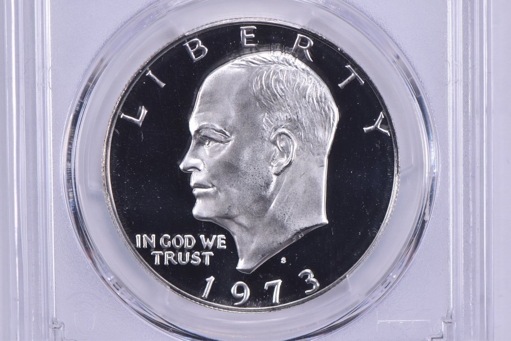 PR69 DCAM 1973-S Silver Eisenhower Dollar Ike PCGS Blue Label