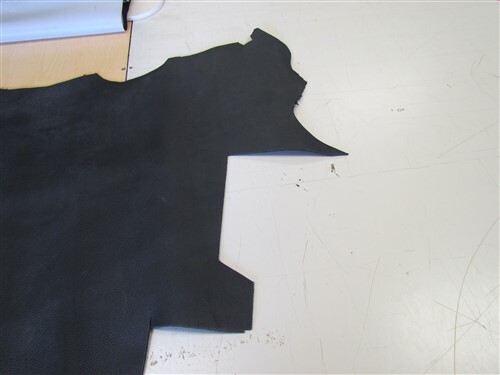 BLACK THICK LEATHER HIDE 64" X 36 1/2"