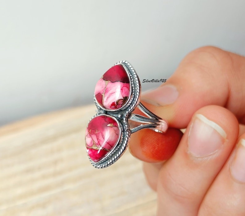 Rose Dahlia Turquoise Solid 925 Sterling Silver Statement Ring,  All Size M1786