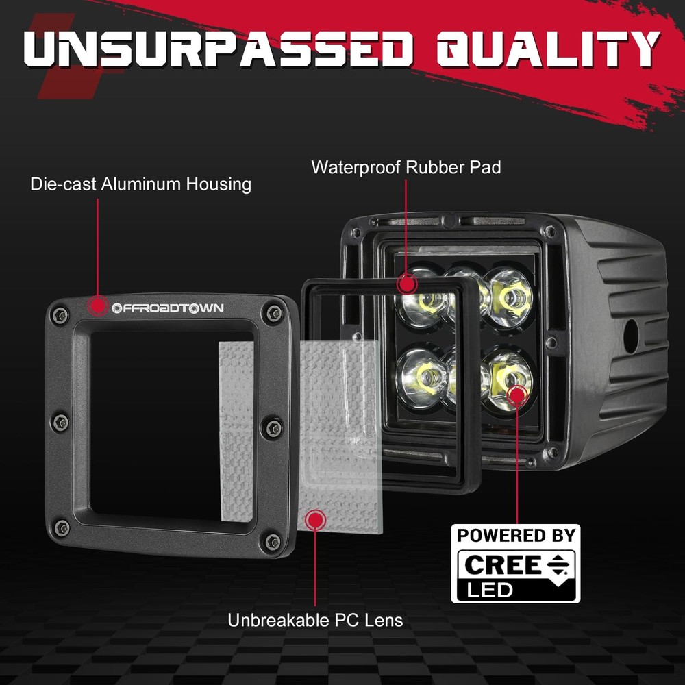 LED Cubes, OFFROADTOWN 3inch 120W CREE Pods Driving Diffusion, Diffusion