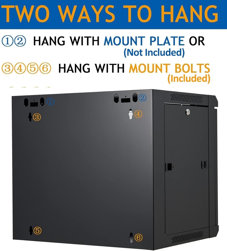 9U Wall Mount Server Cabinet 19" Network Rack Locking Door