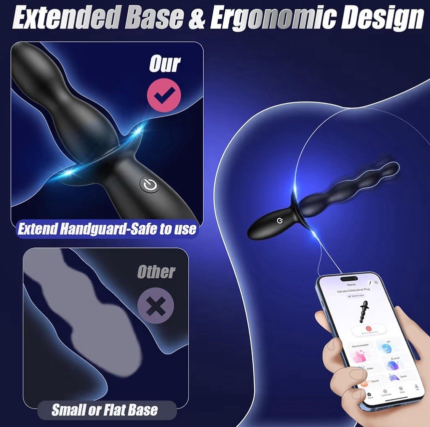 BEISAR Anal Vibrator Beginner-Friendly 10 Vibrating Butt Plug with APP Control